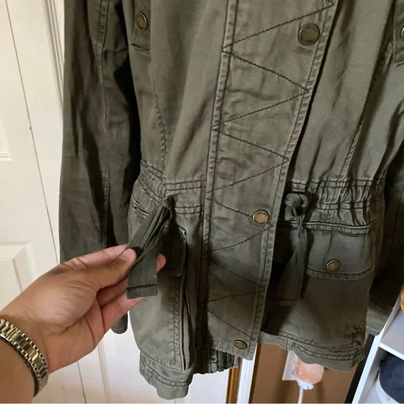 Hollister Olive Utility Jacket Y2K Vibes 2016 Trendy Jacket / Size L best S/M - Picture 3 of 8